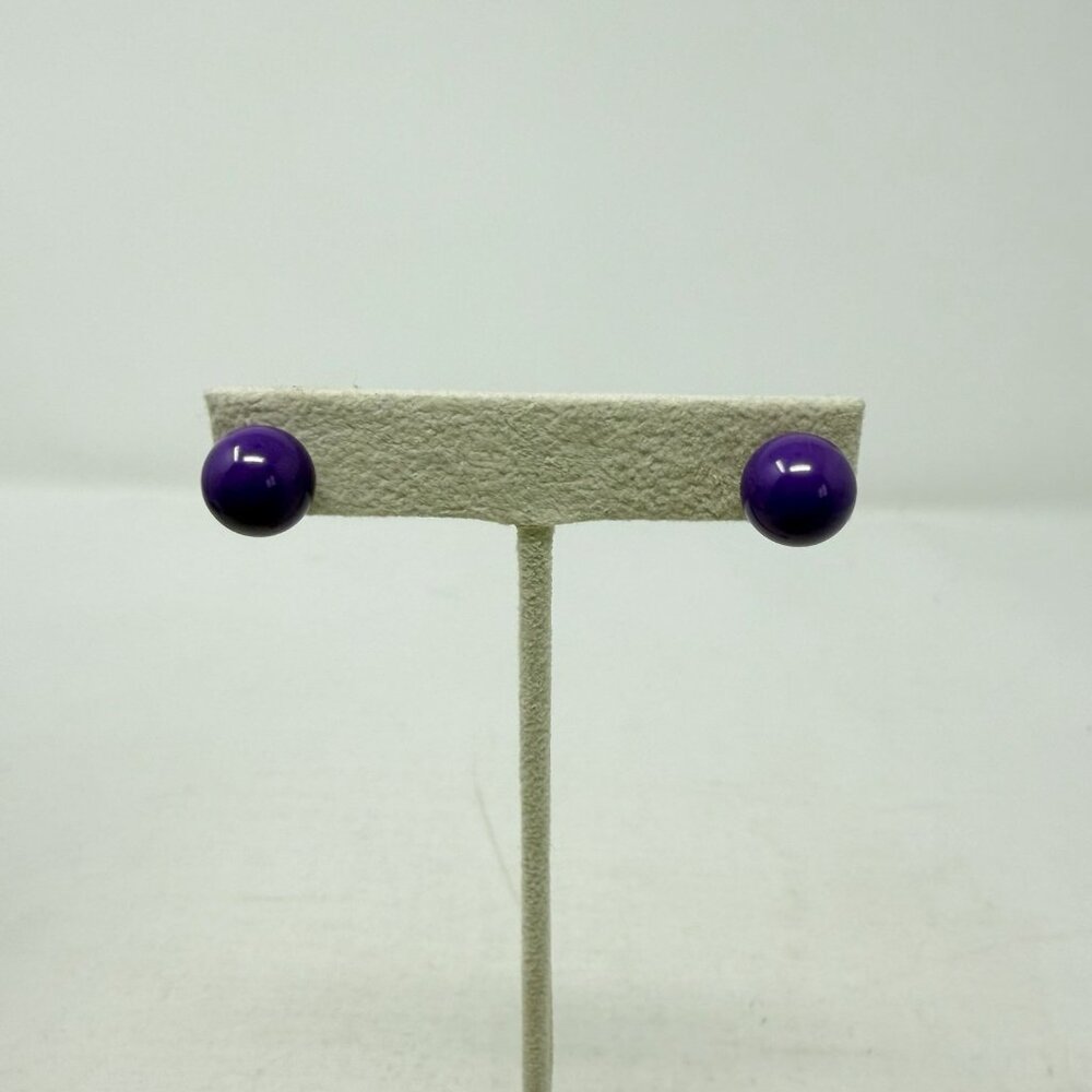 Shop LC Purple Phosphosiderite 9-11‎ mm Stud Earrings in Sterling Silver 5294